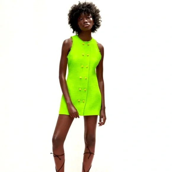 zara short textured dress Zara Short Textured Dress Sz M Brand New